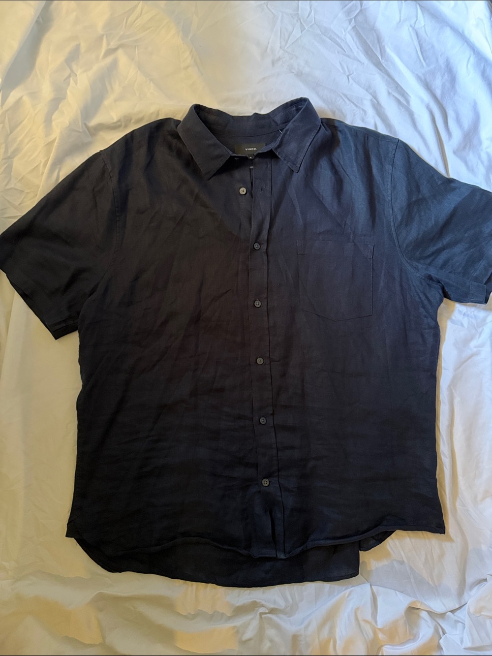 Vince Men's Short Sleeve Button-Down Shirt - Navy